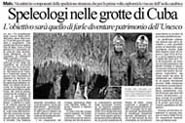 12-11-2004 Il Giornale di Vicenza-Speleologi nelle grotte di Cuba.